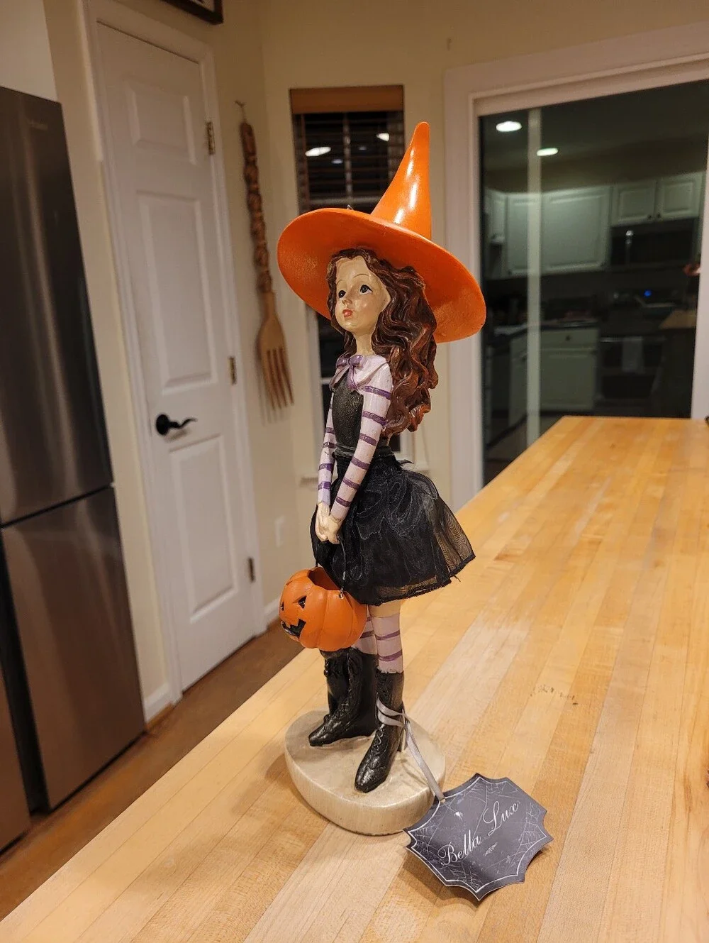 NEW Bella Luxx Orange Trick-or-Treater Witch Halloween Figurine Home Decor